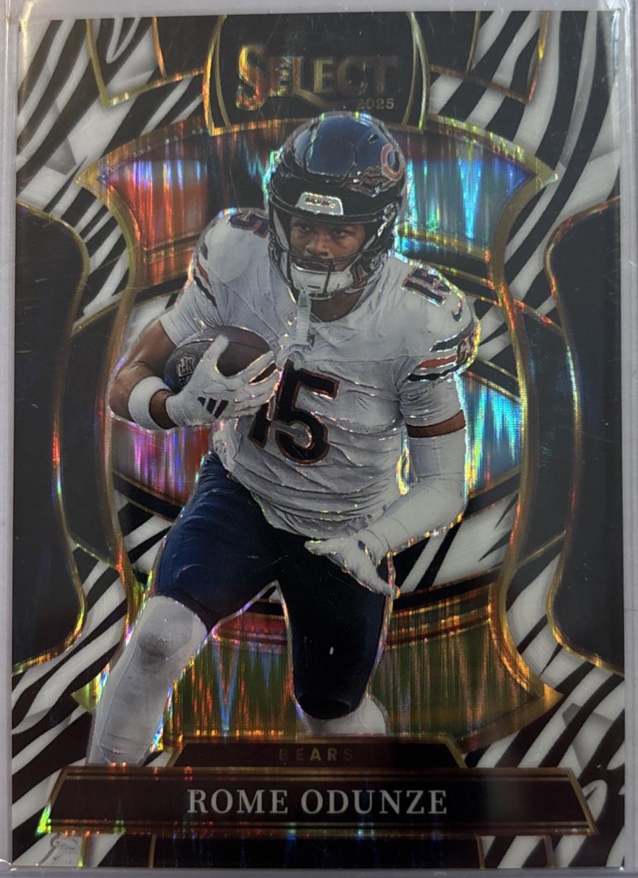 Rome Odunze [Zebra Prizm Shock] #74 Prices | 2025 Panini Select