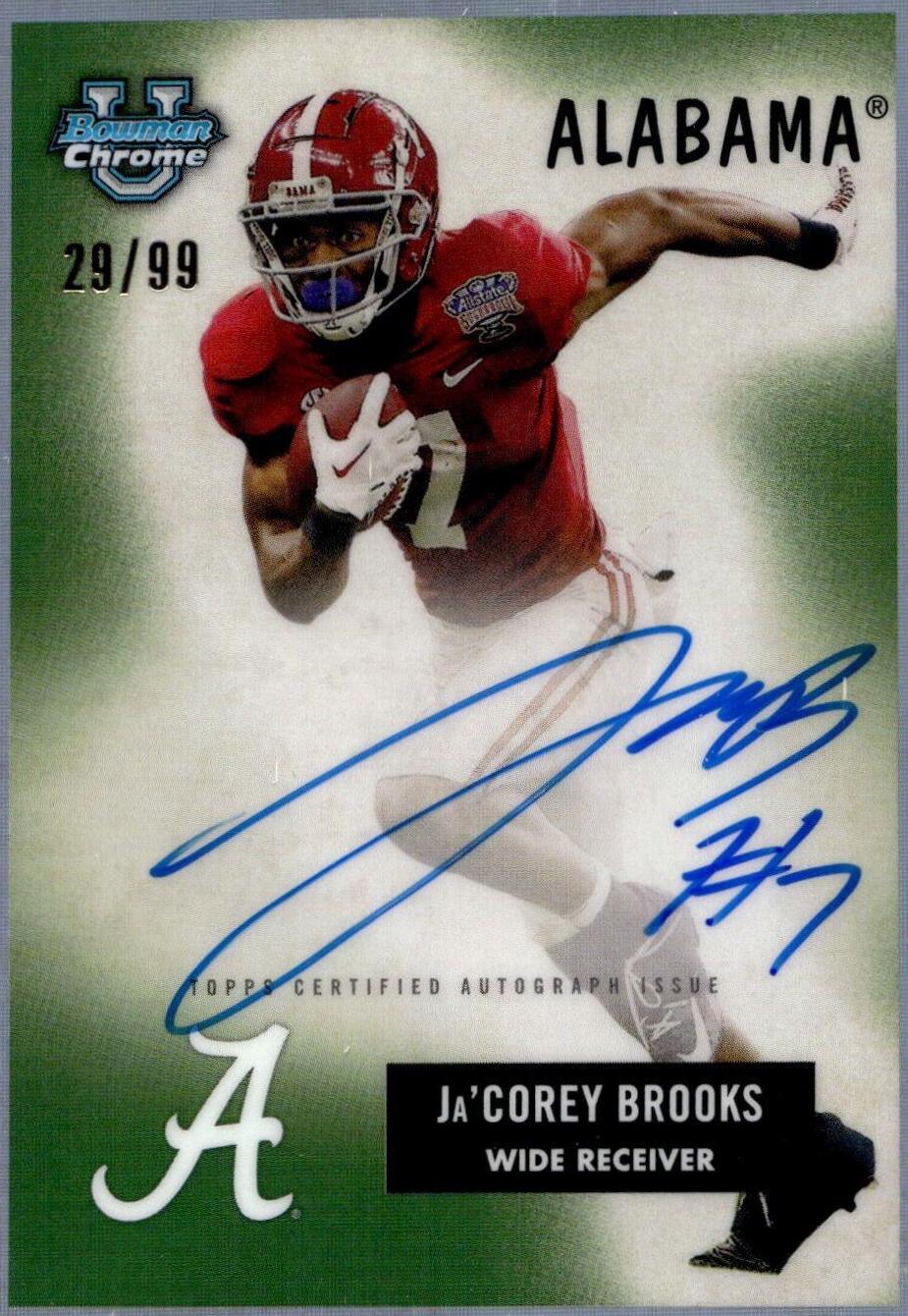 Ja'Corey Brooks #55B-JB Football Cards 2023 Bowman Chrome University 1955 Autographs