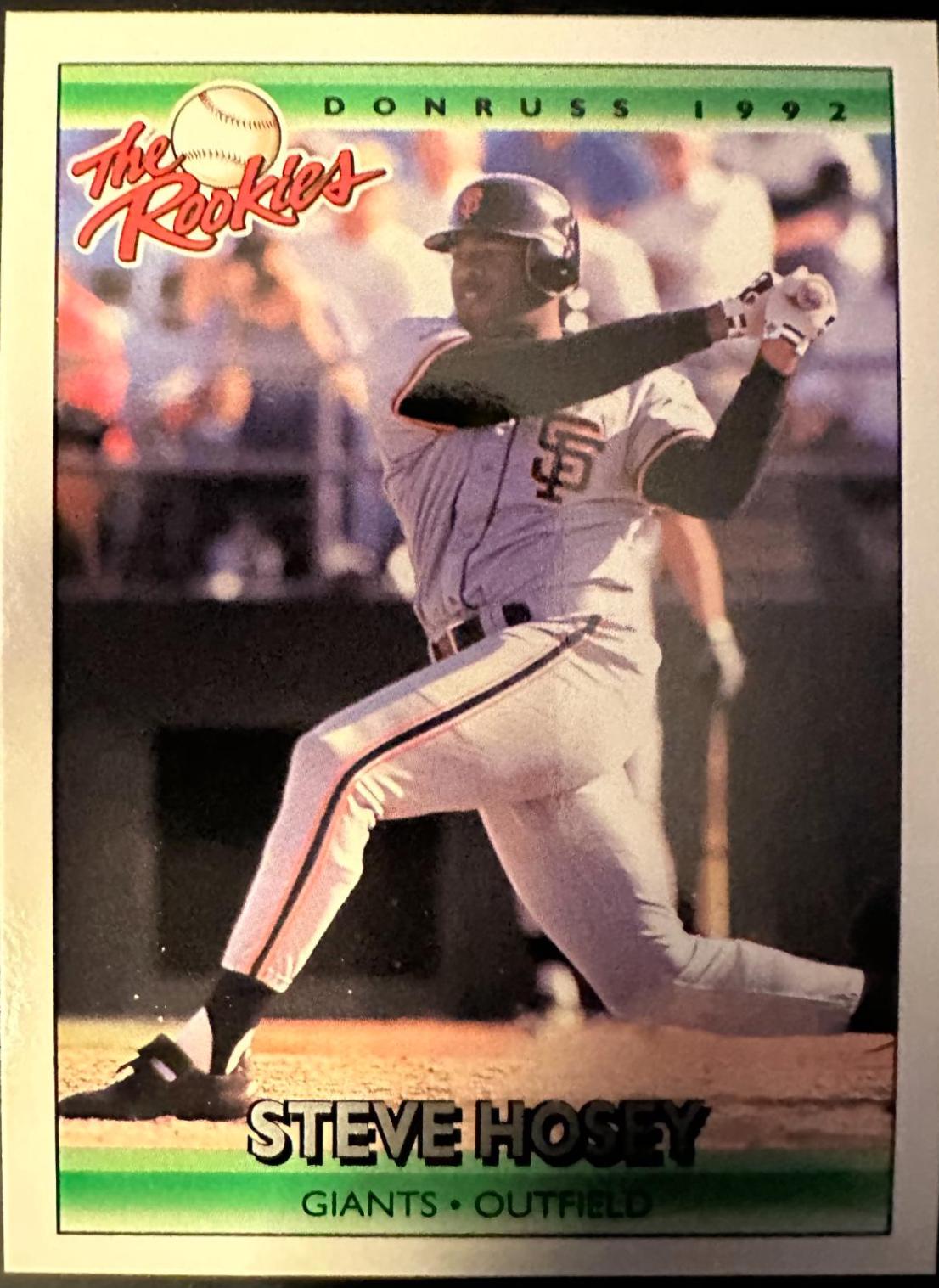 Steve Hosey #54 Baseball Cards 1992 Panini Donruss Rookies