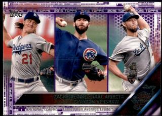 2015 National League Earned Run Average Leaders: Zack Greinke / Jake Arrieta / Clayton Kershaw