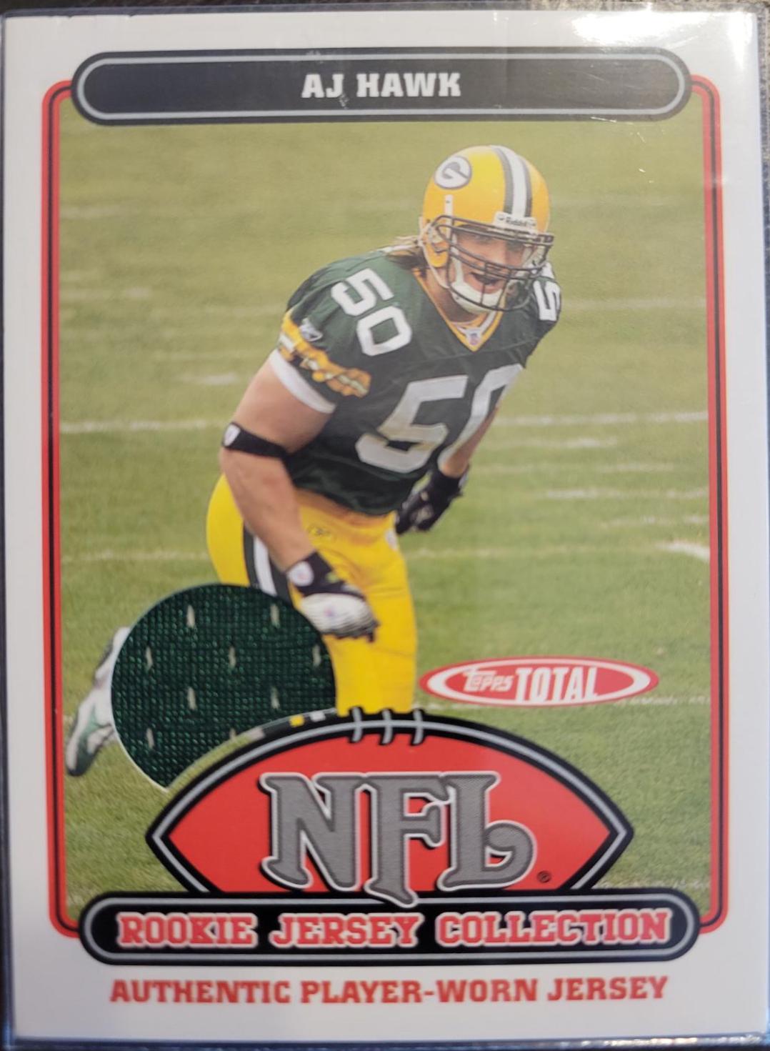 AJ Hawk #32TE Football Cards 2006 Topps Total Rookie Jersey