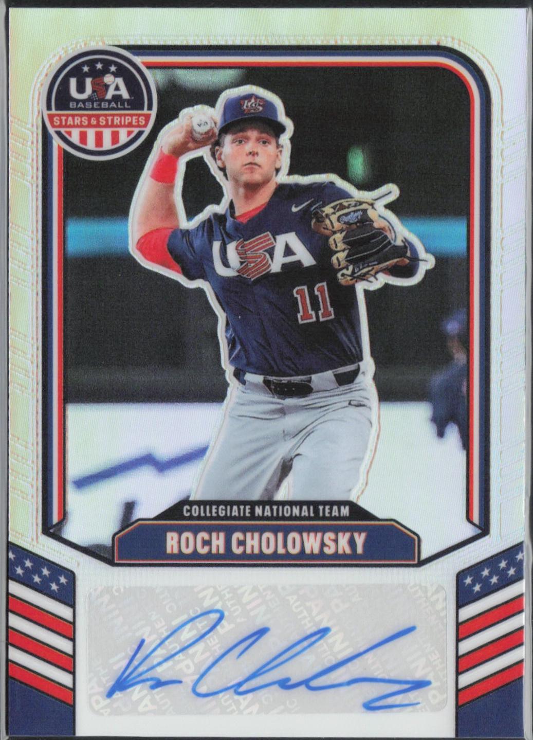 Roch Cholowsky #CNT-RC 2026 Panini Stars And Stripes Prizm USA Collegiate National Team Signature Baseball