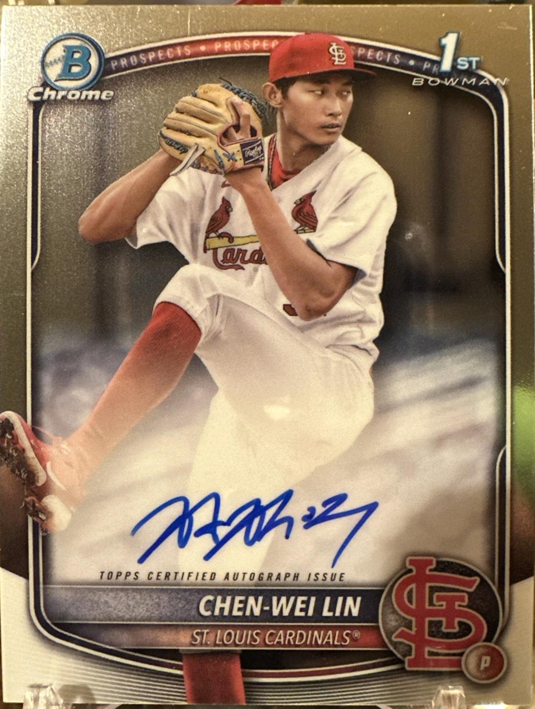 Chen-Wei Lin #CPA-CL Baseball Cards 2025 Bowman Chrome Prospect Autograph