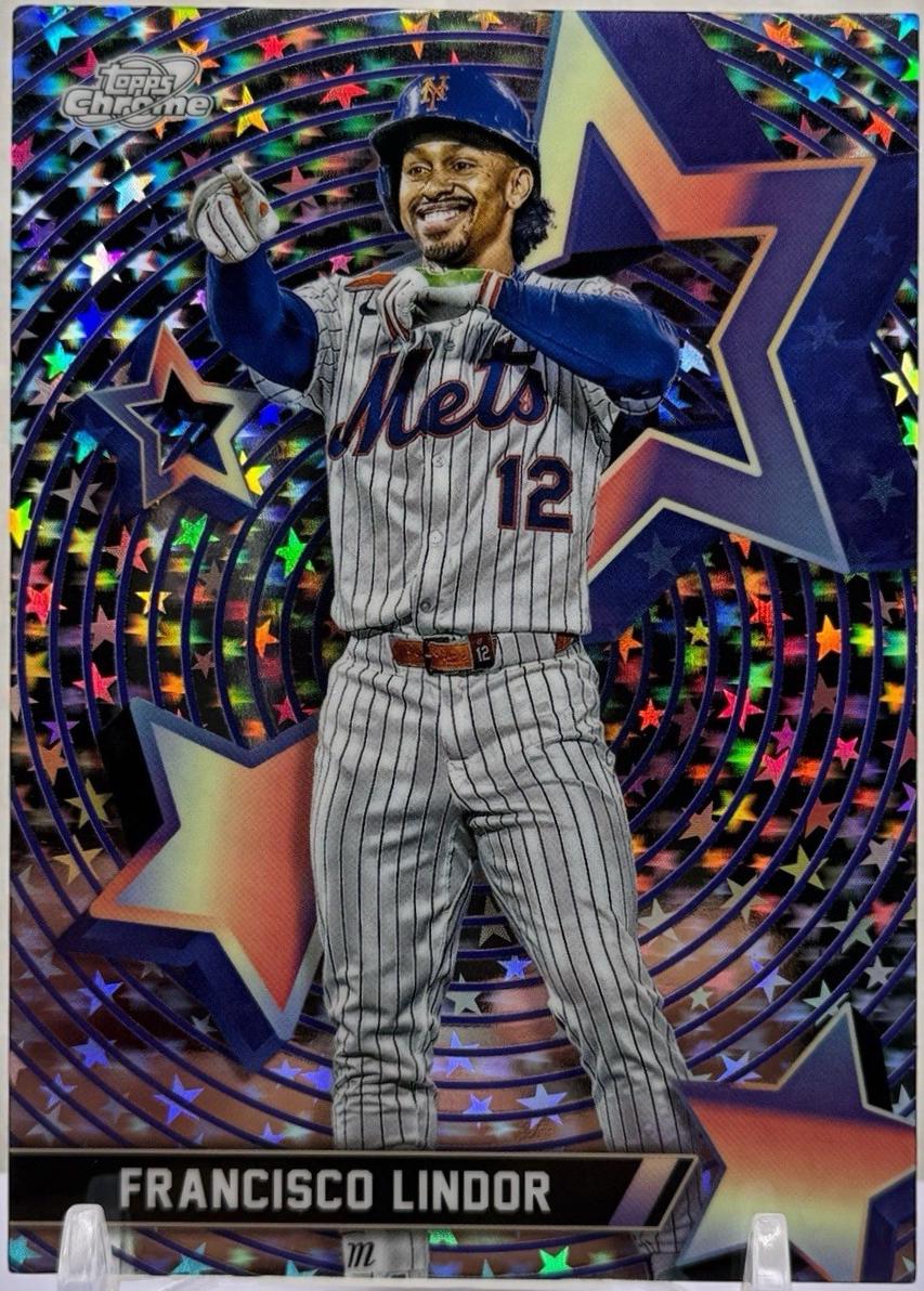 Francisco Lindor #SF-9 2025 Topps Cosmic Chrome Starfractor Baseball
