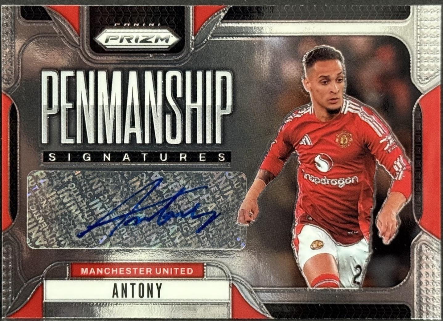 Antony #7 Soccer Cards 2024 Panini Prizm Premier League Penmanship