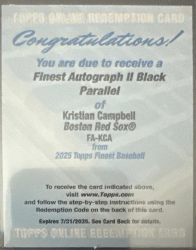 Kristian Campbell [Black Refractor] #FA-KCA