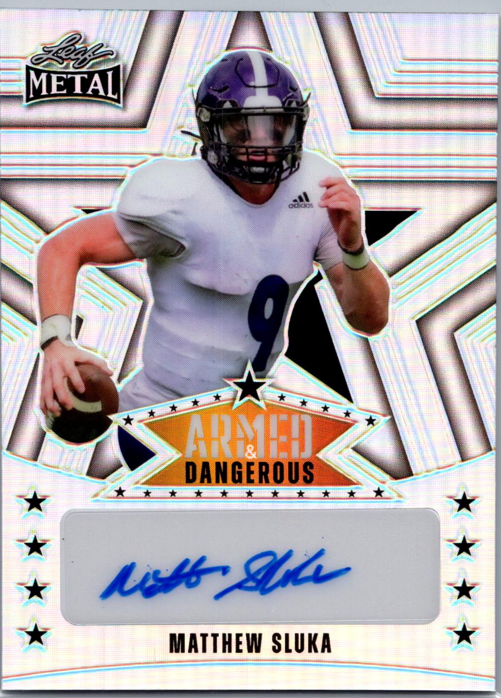 Matthew Sluka #AD-MS1 2024 Leaf Metal Armed And Dangerous Autograph Football