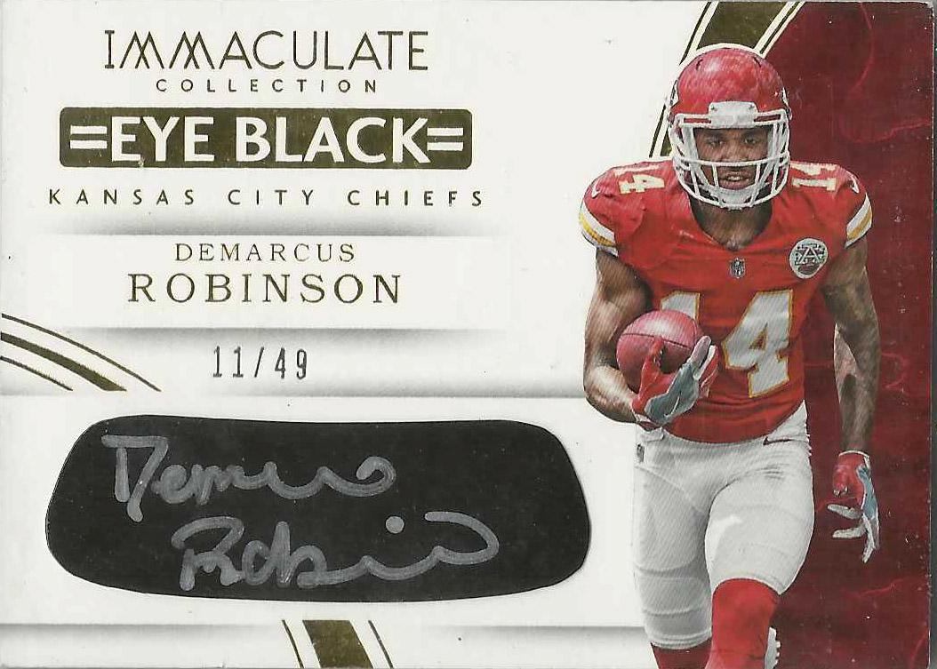 Demarcus Robinson #DR Football Cards 2016 Panini Immaculate Eye Black Autographs