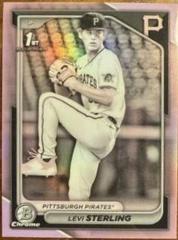 Levi Sterling [Pearl Refractor] #BDC-83 Baseball Cards 2024 Bowman Draft Chrome Prices