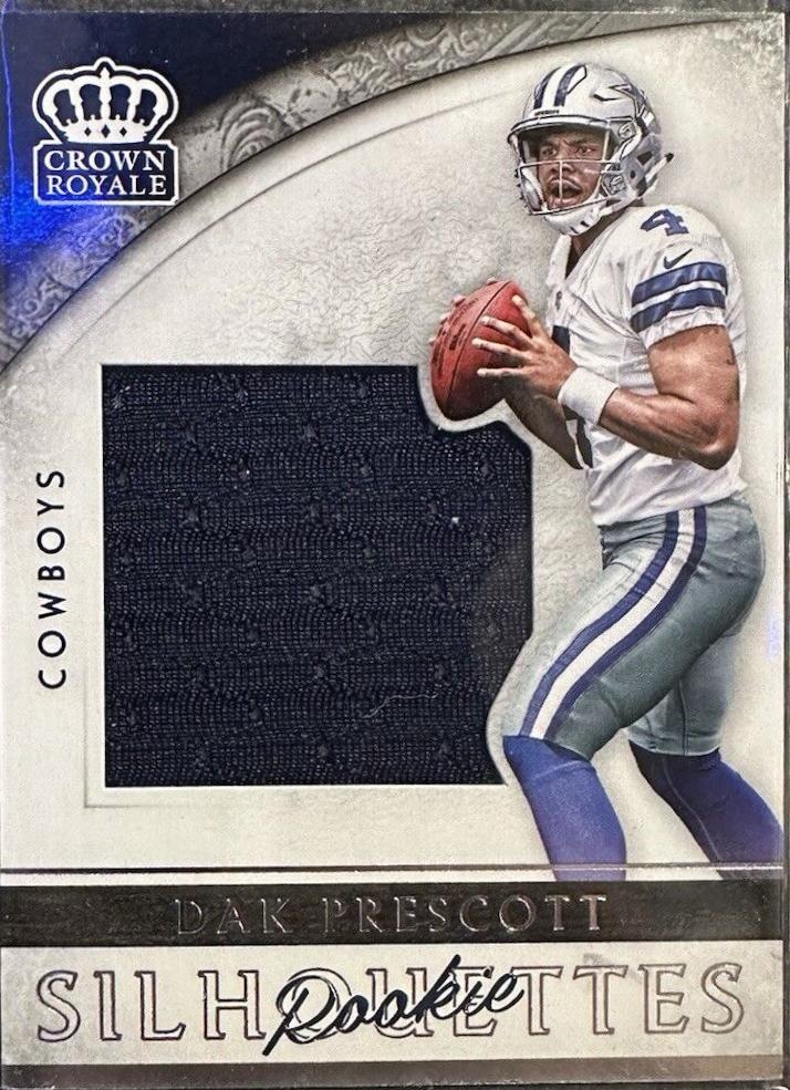 Dak Prescott #35 Football Cards 2016 Panini Crown Royale Jumbo Rookie Silhouette Jersey