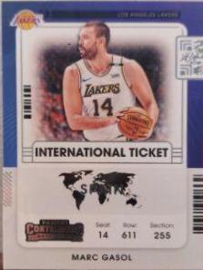 Marc Gasol #6 Basketball Cards 2021 Panini Contenders International Ticket