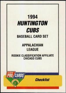 Checklist - Huntington Cubs