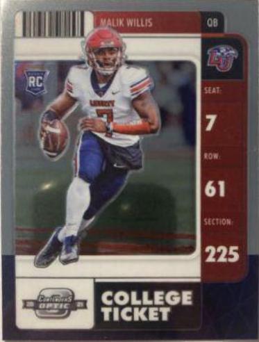 Malik Willis #2 Football Cards 2022 Panini Chronicles Draft Picks Contenders Optic