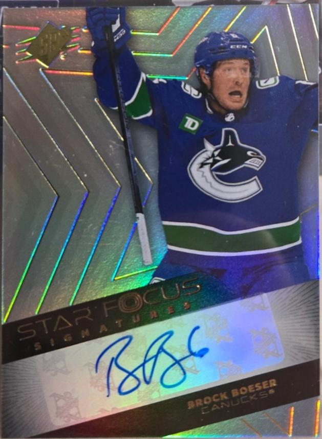 Brock Boeser #SF-BB Hockey Cards 2024 SPx Star Focus Signatures
