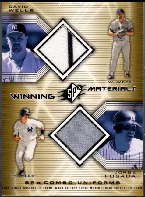 David Wells / Jorge Posada #WM-WP Baseball Cards 2002 SPx Winning Materials Jersey Combos