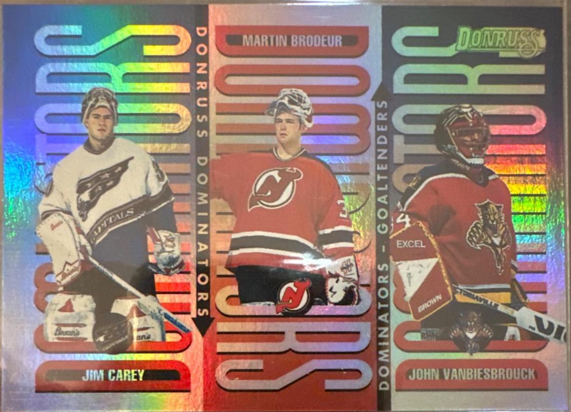 Jim Carey/Martin Brodeur/John Vanbiesbrouck #1 Hockey Cards 1996 Donruss Dominators