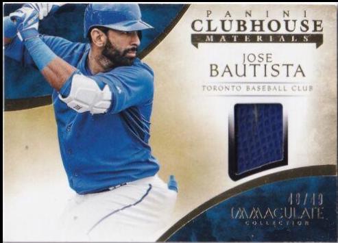 Jose Bautista #4 Baseball Cards 2014 Panini Immaculate Clubhouse Materials