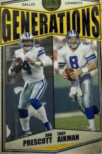 Dak Prescott, Troy Aikman #G-8 Football Cards 2022 Panini Legacy Generations