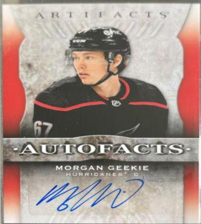 Morgan Geekie #AF-GE Hockey Cards 2021 Upper Deck Artifacts Auto Facts