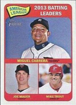 Joe Mauer, Miguel Cabrera, Mike Trout #1 Baseball Cards 2014 Topps Heritage