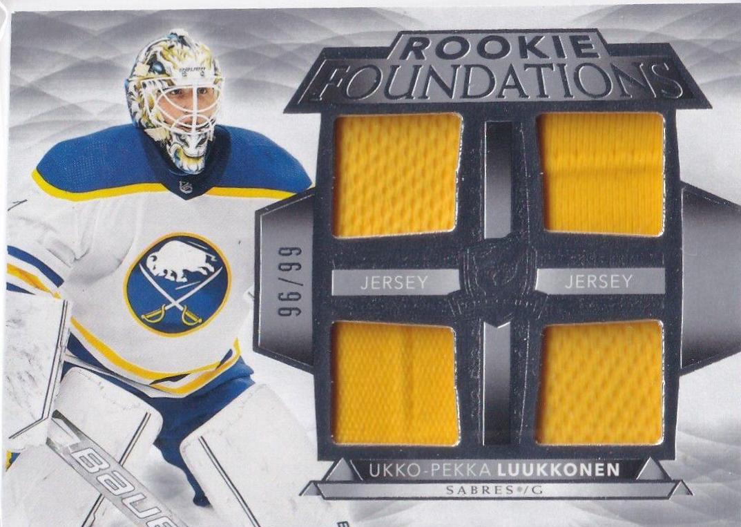 Ukko Pekka Luukkonen #F-UL Hockey Cards 2021 Upper Deck The Cup Foundations Quad Jersey