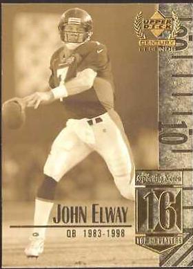 John Elway #16 Football Cards 1999 Upper Deck Century Legends