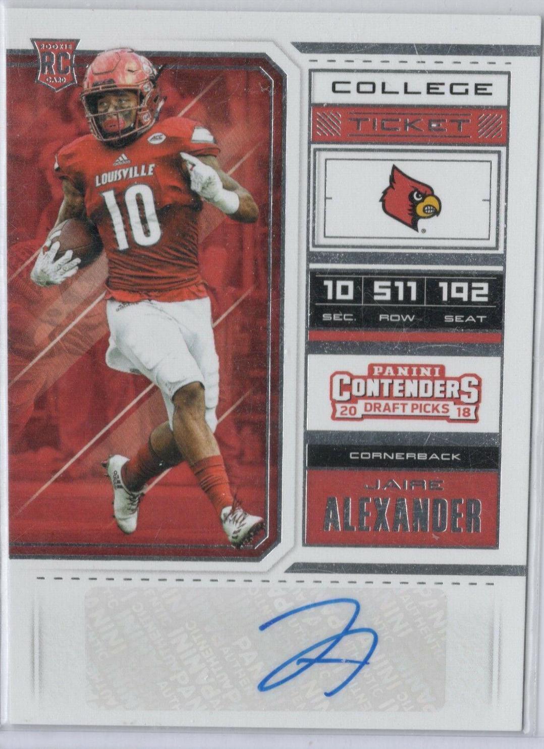 Jaire Alexander #223 2018 Panini Contenders Draft Picks Football