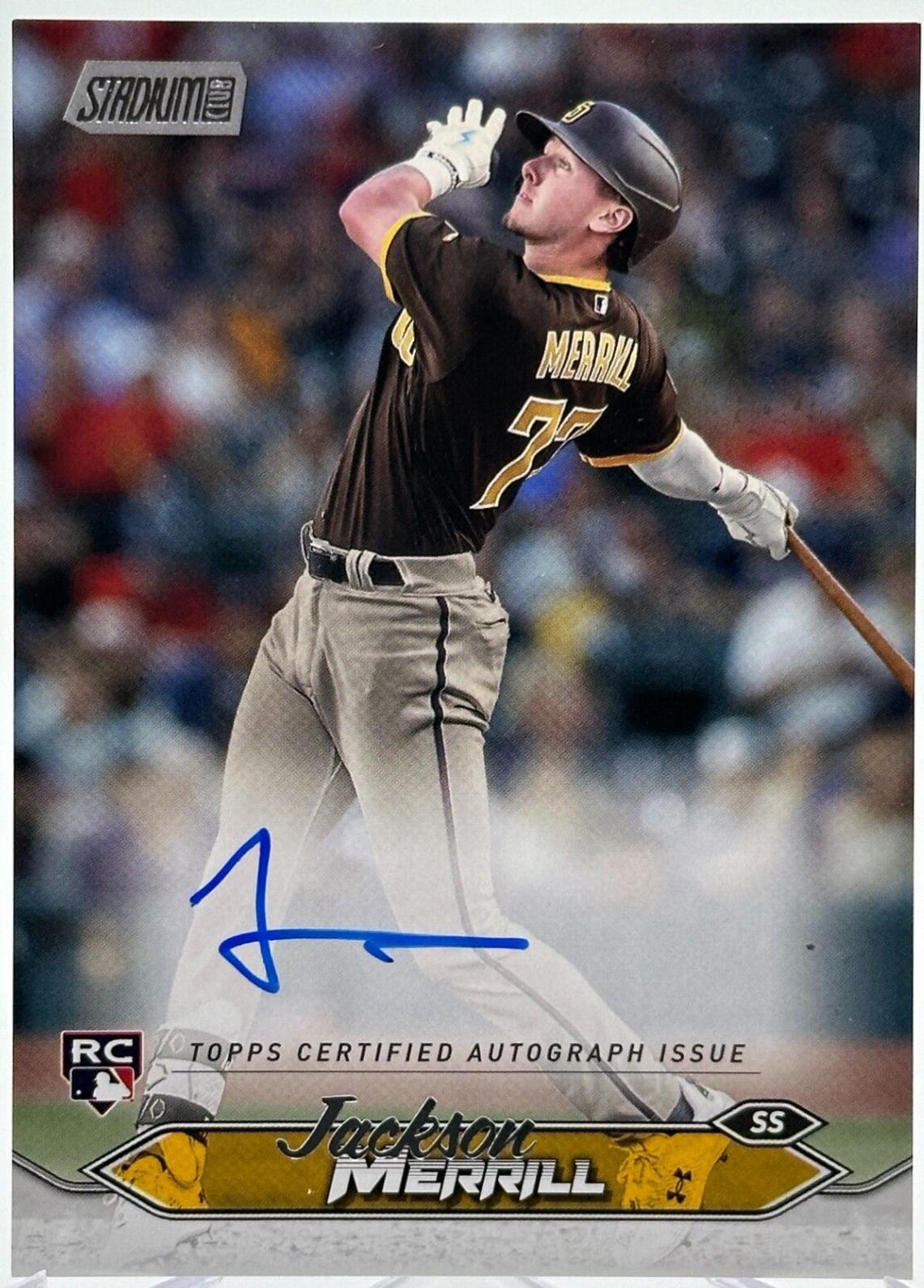Jackson Merrill #SCBA-JME Baseball Cards 2024 Topps Stadium Club Autograph
