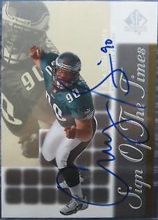 Corey Simon #CS Football Cards 2000 SP Authentic Sign of the Times