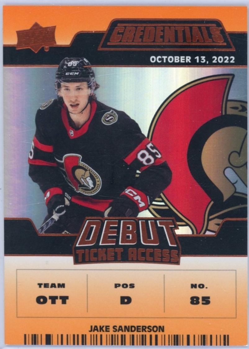 Jake Sanderson [Orange Horizontal Debut Ticket Access] #192