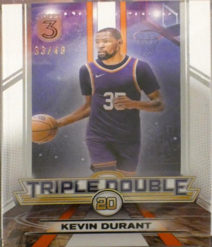 Kevin Durant #TD-8 Basketball Cards 2023 Topps Three Triple Double