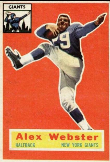 Alex Webster #5 Football Cards 1956 Topps