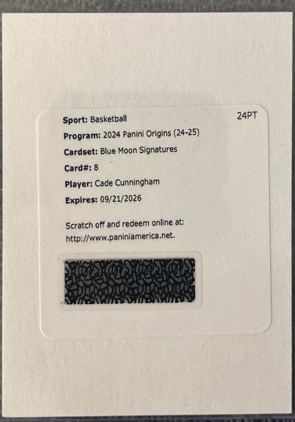 Cade Cunningham #8 Basketball Cards 2024 Panini Origins Blue Moon Signature