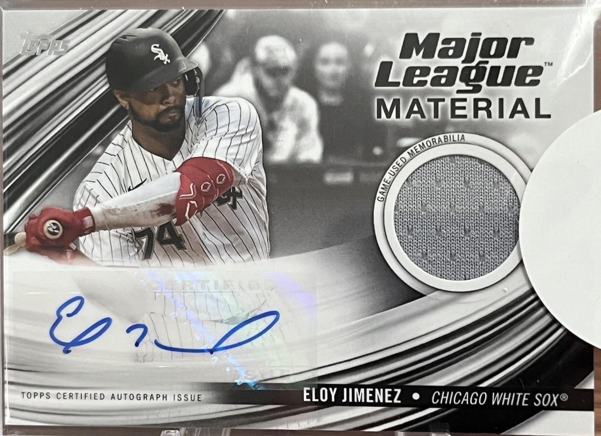 Eloy Jimenez #MLMA-EJ Baseball Cards 2023 Topps Series 1 Major League Material Autograph Relics