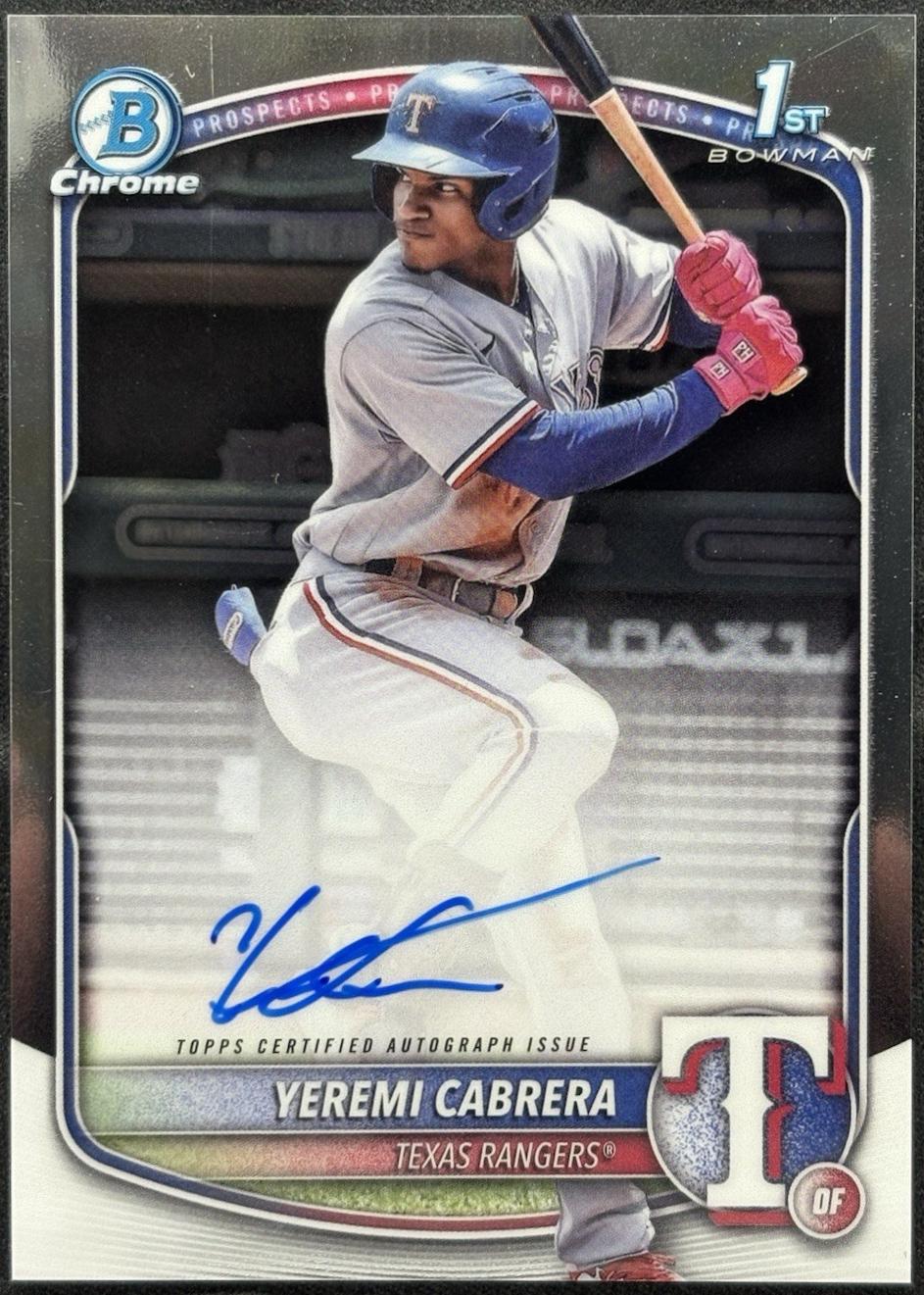 Yeremi Cabrera #CPA-YC Baseball Cards 2025 Bowman Chrome Prospect Autograph