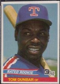 Tom Dunbar #28 Baseball Cards 1984 Donruss