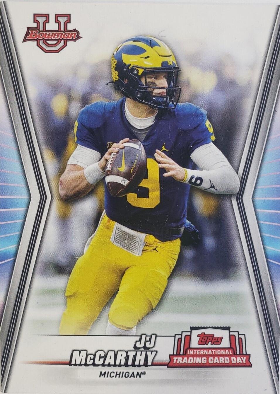 JJ McCarthy #NTCD-BF11 Football Cards 2023 Topps International Trading Card Day