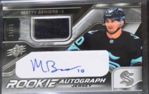 Matty Beniers #MB 2022 Spx Rookie Autographs Hockey