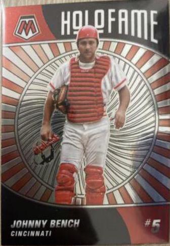 Johnny Bench #HF-11 Baseball Cards 2022 Panini Mosaic Holofame