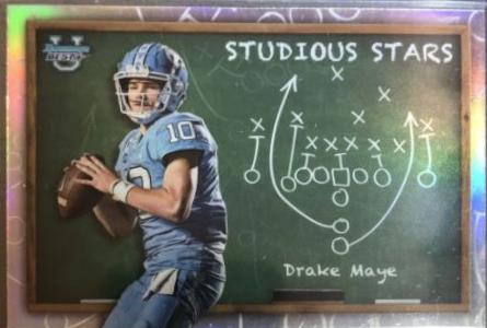 Drake Maye #SS-2 Football Cards 2023 Bowman's Best University Studious Stars