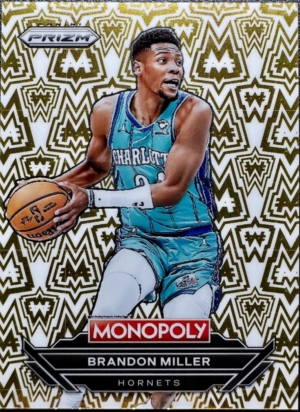 Brandon Miller #W6 Basketball Cards 2024 Panini Prizm Monopoly Millionaire White
