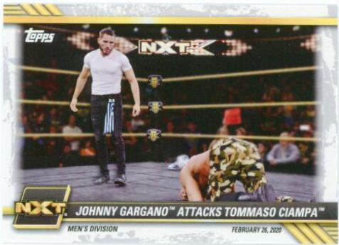 Johnny Gargano Attacks Tommaso Ciampa #5 Wrestling Cards 2021 Topps WWE NXT