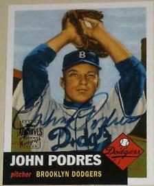 Johnny Podres #39 Baseball Cards 2001 Topps Archives Autographs