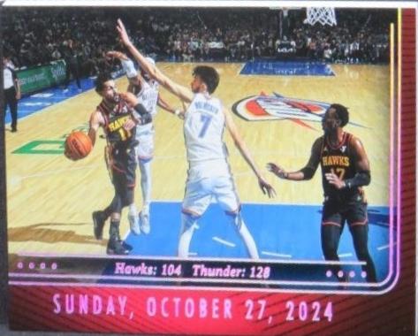 Trae Young #10 2024 Panini Silhouette Stat Line Memorabilia Booklet Basketball