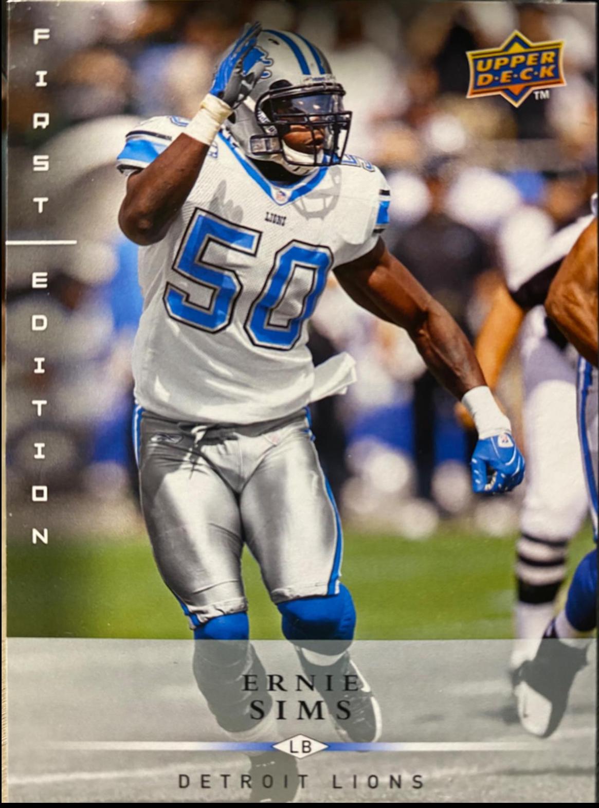 Ernie Sims #53 Football Cards 2008 Upper Deck First Edition