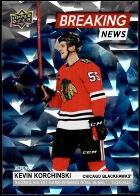 Kevin Korchinski #BN-17 Hockey Cards 2024 Upper Deck Breaking News