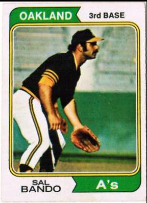 Sal Bando #103 1974 O-Pee-Chee Baseball