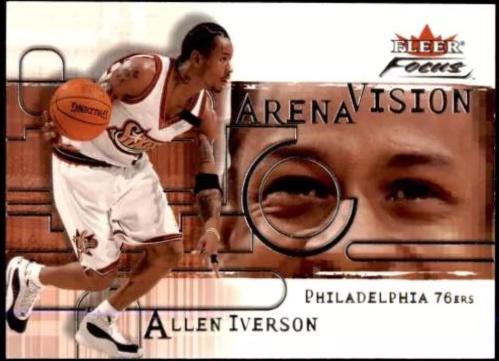 Allen Iverson #9AV Basketball Cards 2000 Fleer Focus Arena Vision