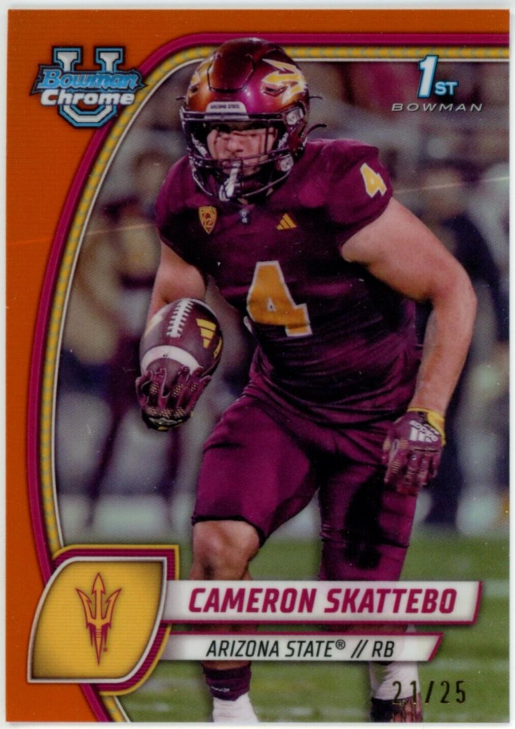 Cameron Skattebo [Orange Refractor] #37