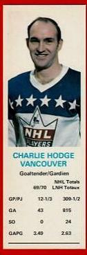 Charlie Hodge Hockey Cards 1970 Dad's Cookies